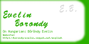 evelin borondy business card