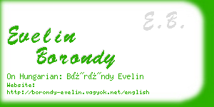 evelin borondy business card